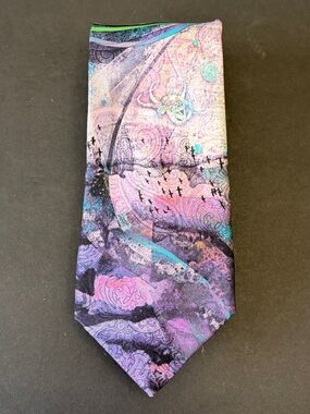 Floral Purple & Teal Tie